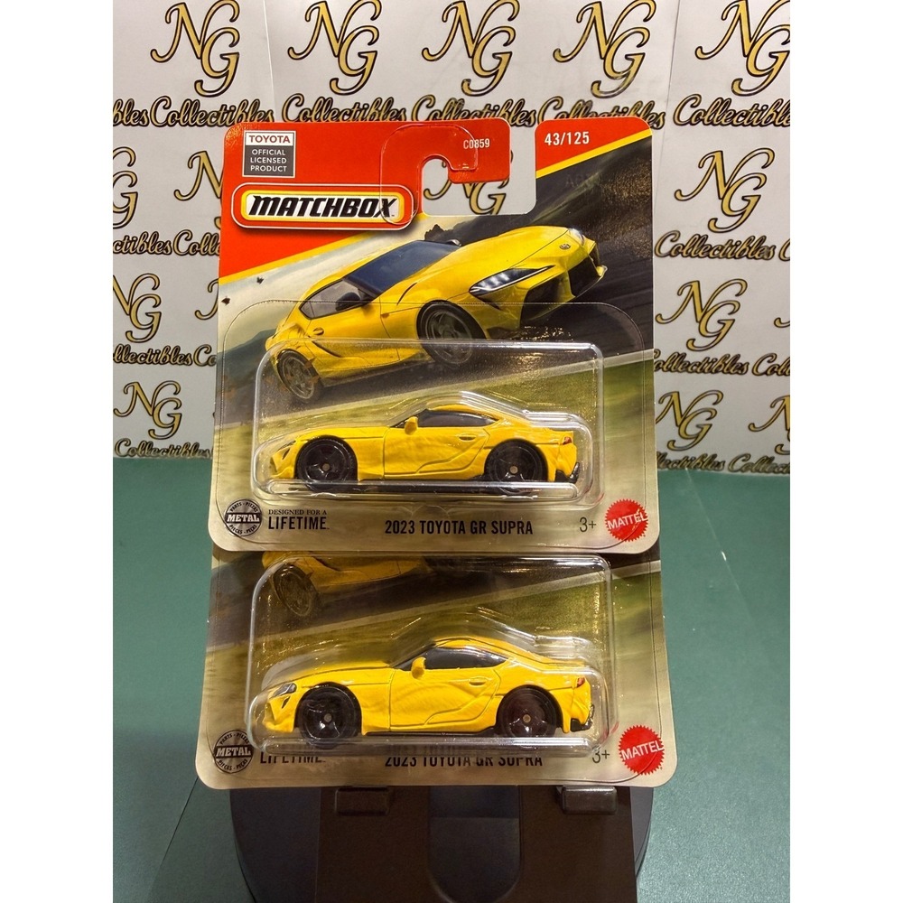 Matchbox 2023 Toyota GR Supra 43 125 Yellow Diecast Car 164 Scale Lot of 2
